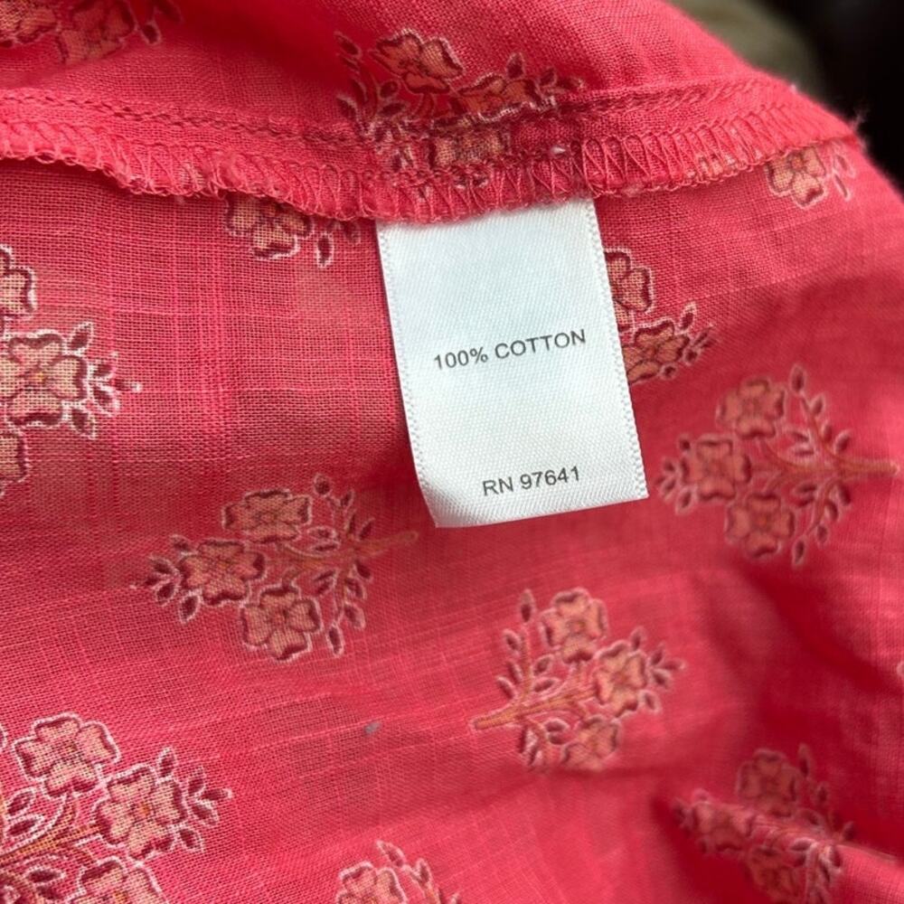 J. Jill Cotton Blouse Top Women's Size Large Boho Peasant Embroidered - Picture 5 of 5